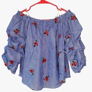 Medium Active USA off the shoulder floral top